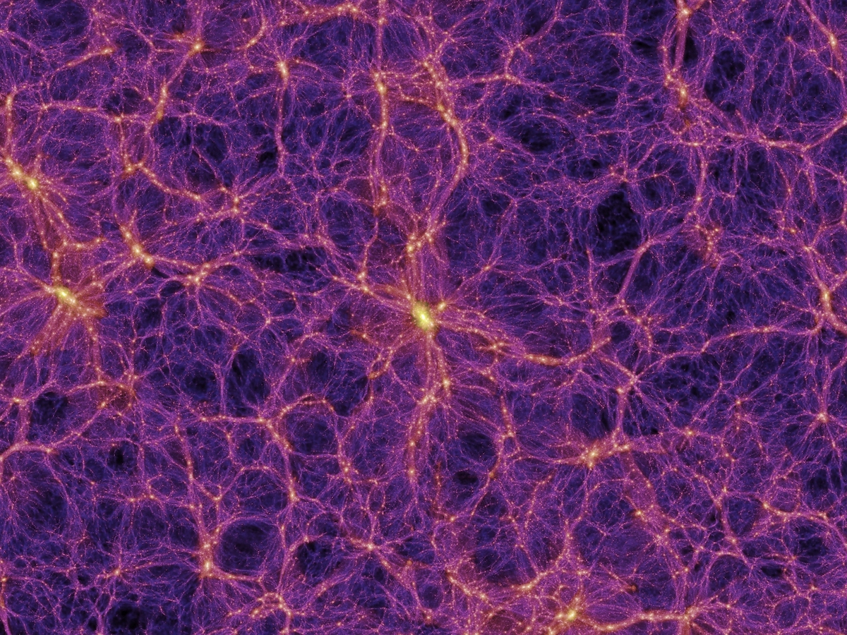 Simulation of the dark-matter distribution in the universe. (V. Springel et al. 2005) &quot;